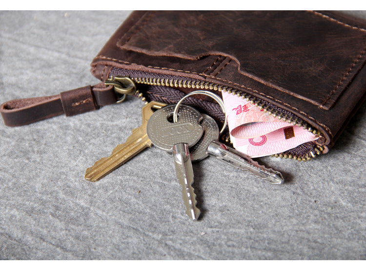 Vintage Leather Card Wallet for Men & Women-Handbags, Wallets & Cases-Black-Free Shipping Leatheretro