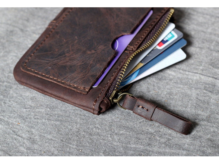 Vintage Leather Card Wallet for Men & Women-Handbags, Wallets & Cases-Black-Free Shipping Leatheretro