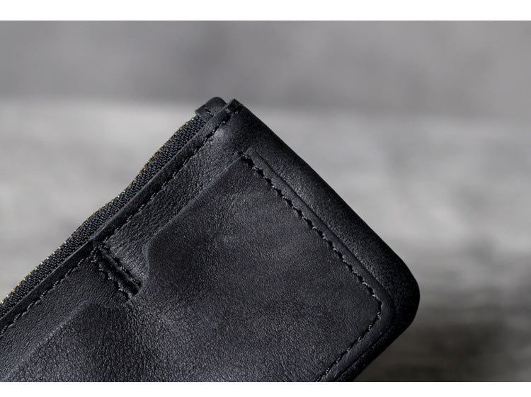 Vintage Leather Card Wallet for Men & Women-Handbags, Wallets & Cases-Black-Free Shipping Leatheretro