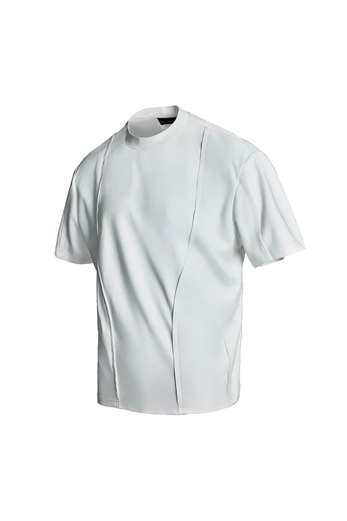 SSIN7 Suede Arc Spliced T-Shirt-T Shirt-S-Black-Free Shipping Leatheretro