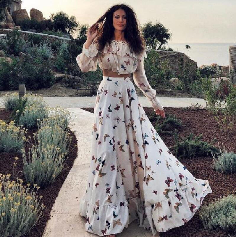 Summer Fairy Two Pieces Boho Dresses-Dresses-White-S-Free Shipping Leatheretro