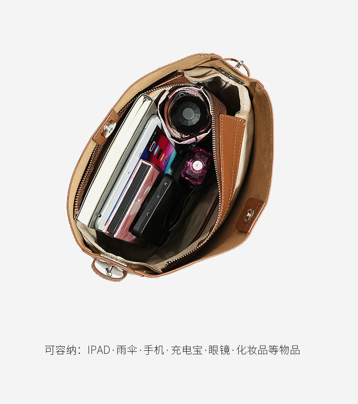 Premium Genuine Leather Crossbody Bag – Versatile Large Capacity Tote for Work & Travel-crossbody bags-Brown-Free Shipping Leatheretro