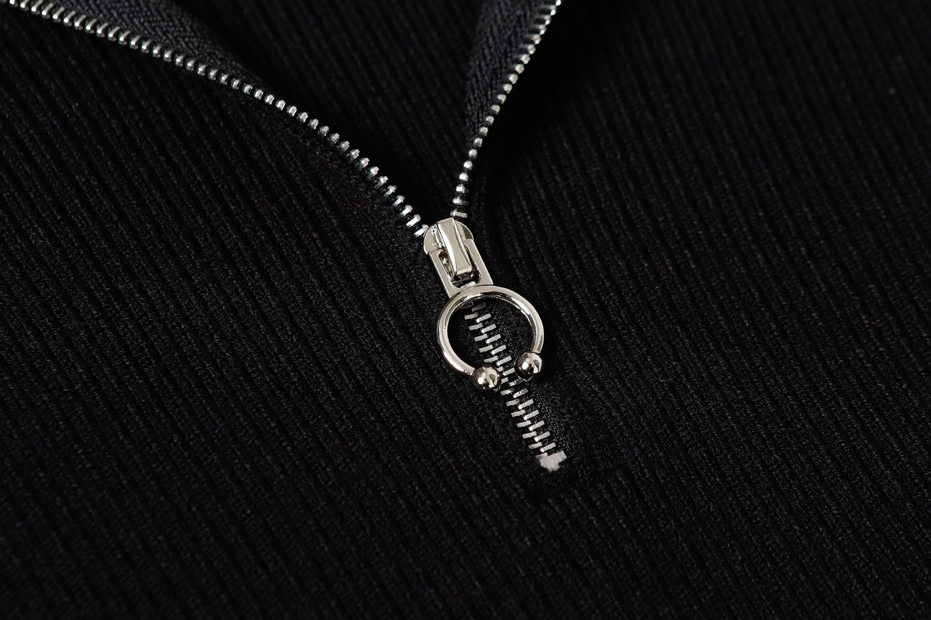 CLP Raglan Half-Zip Ribbed Slim Sweater-Sweater-M-Free Shipping Leatheretro