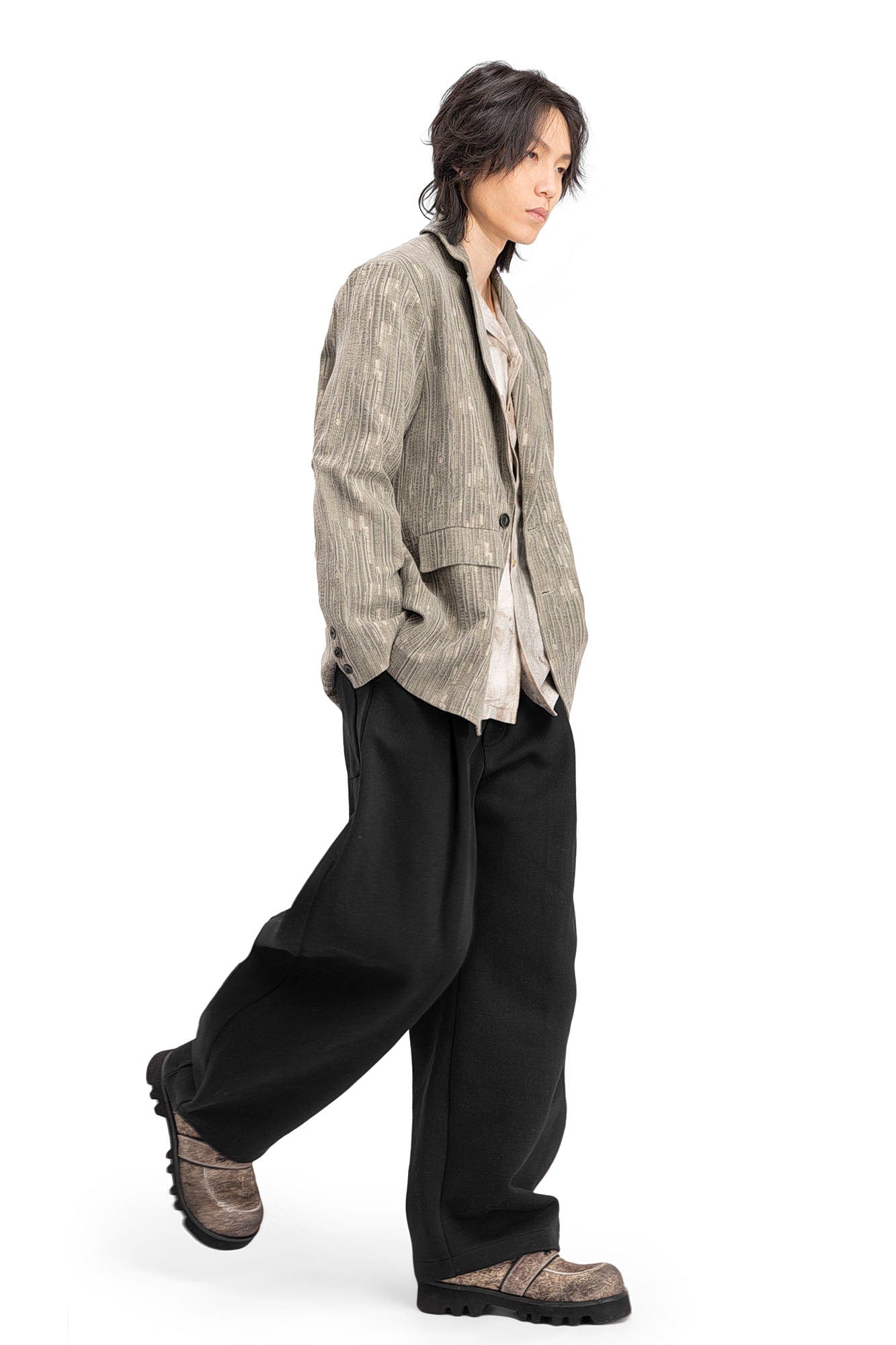 REWRITE Distressed Cowhide Chunky Sole Loafers-Shoes-38.5-Free Shipping Leatheretro