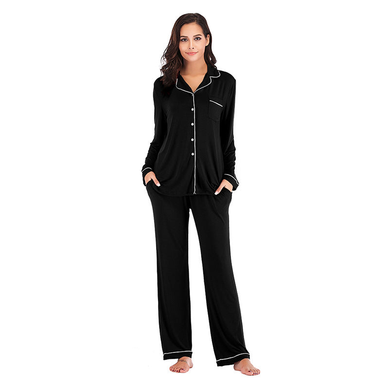 Women Long Sleeves Winter Pajamas-Pajamas-Black-S-Free Shipping Leatheretro