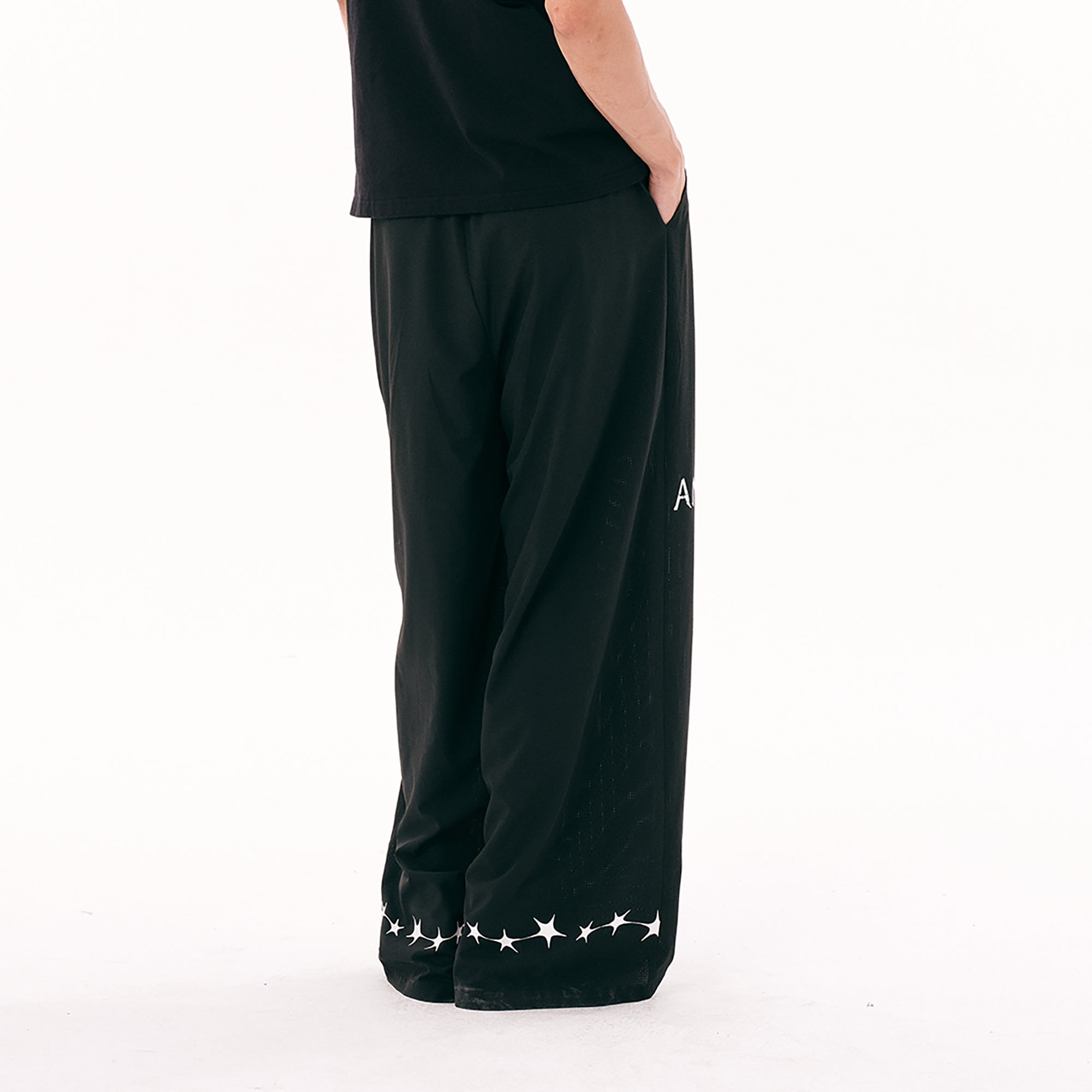 PASET Star Graphic Wide-Leg Pants-Pants-S / 26"-30"-White-Free Shipping Leatheretro
