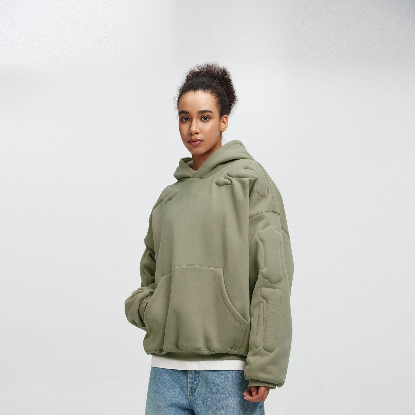 BONELESS 3D Bone Hoodie-Hoodie-S-Green-Free Shipping Leatheretro