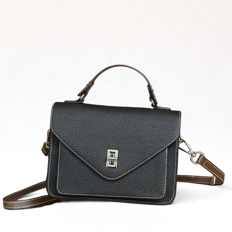 Cowhide Casual Crossbody Bag - Women Genuine Leather Handbag-Handbags-Brown-Free Shipping Leatheretro
