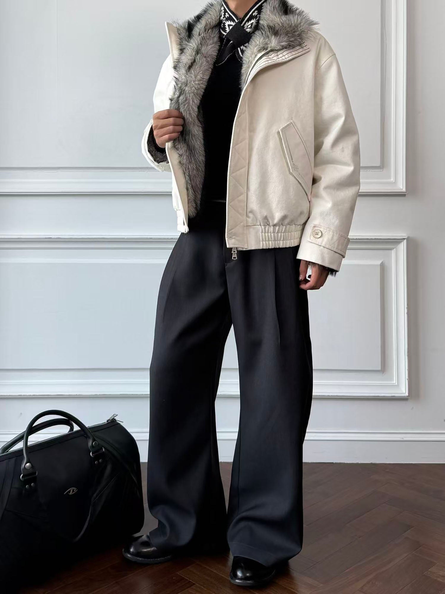 CATSSTAC Essential Faux-Fur Lined Stand-Collar Jacket-Jacket-M (Preorder)-Free Shipping Leatheretro