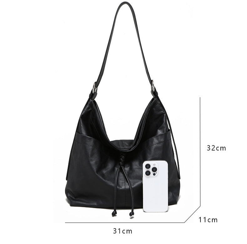 Genuine Leather Tote Bag Shoulder Bags for Women-Handbags-A-Free Shipping Leatheretro