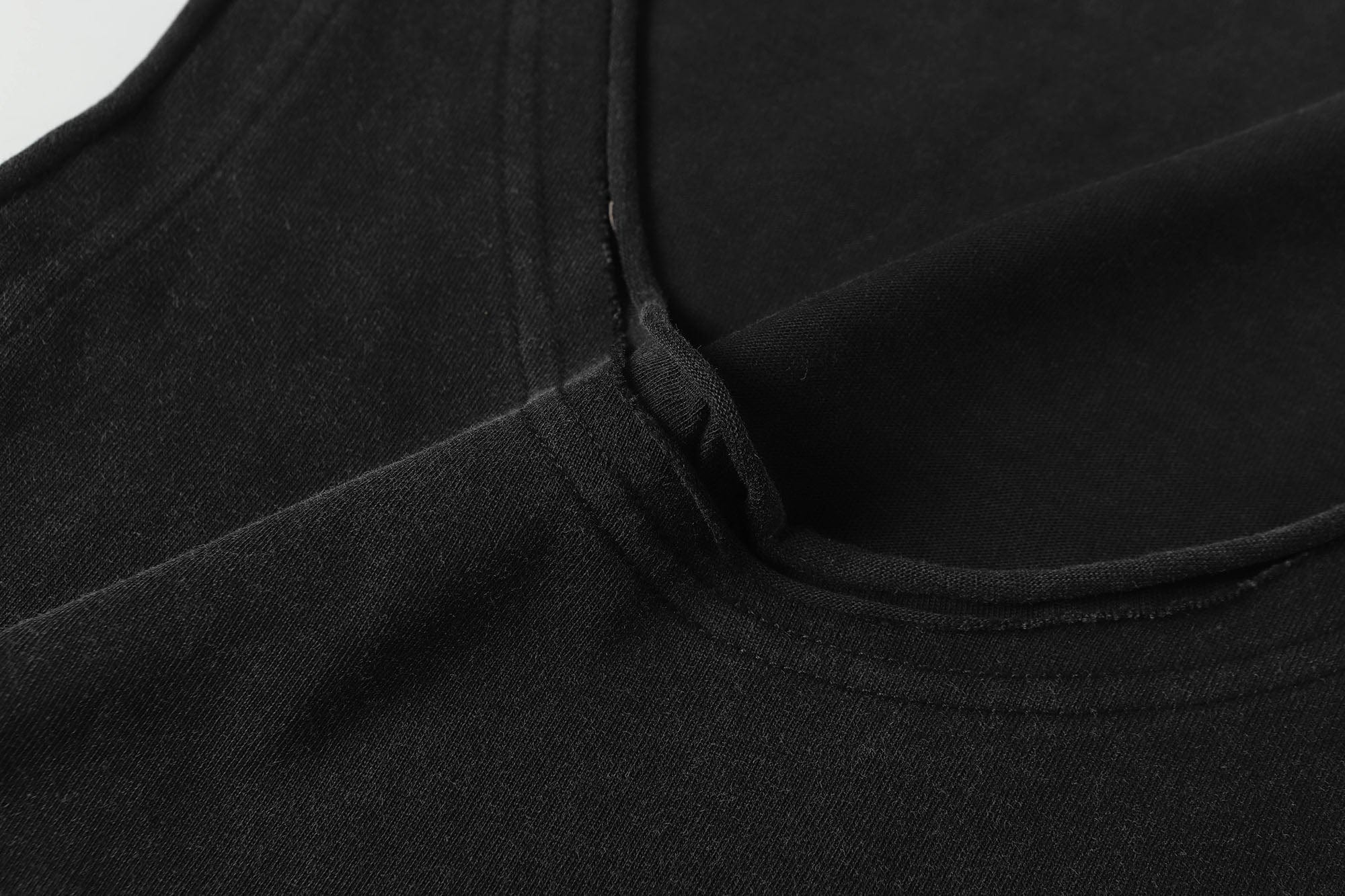 CLP Essential Washed Raw-Edge Tank Top-Tank Top-M-Black-Free Shipping Leatheretro