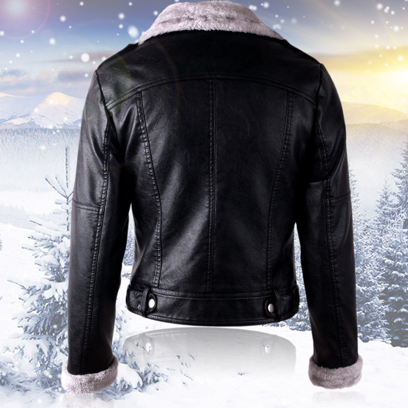 Women’s Faux Leather Motorcycle Jacket-Black-S-Free Shipping Leatheretro