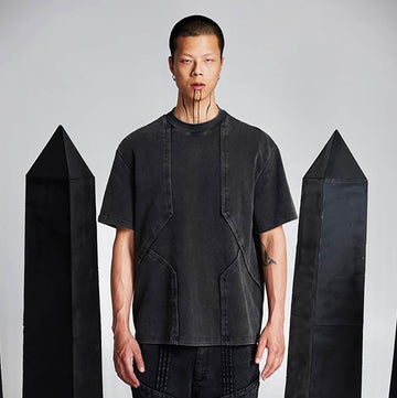 SSIN7 Washed Armor-Panel T-Shirt-T Shirt-S-Free Shipping Leatheretro