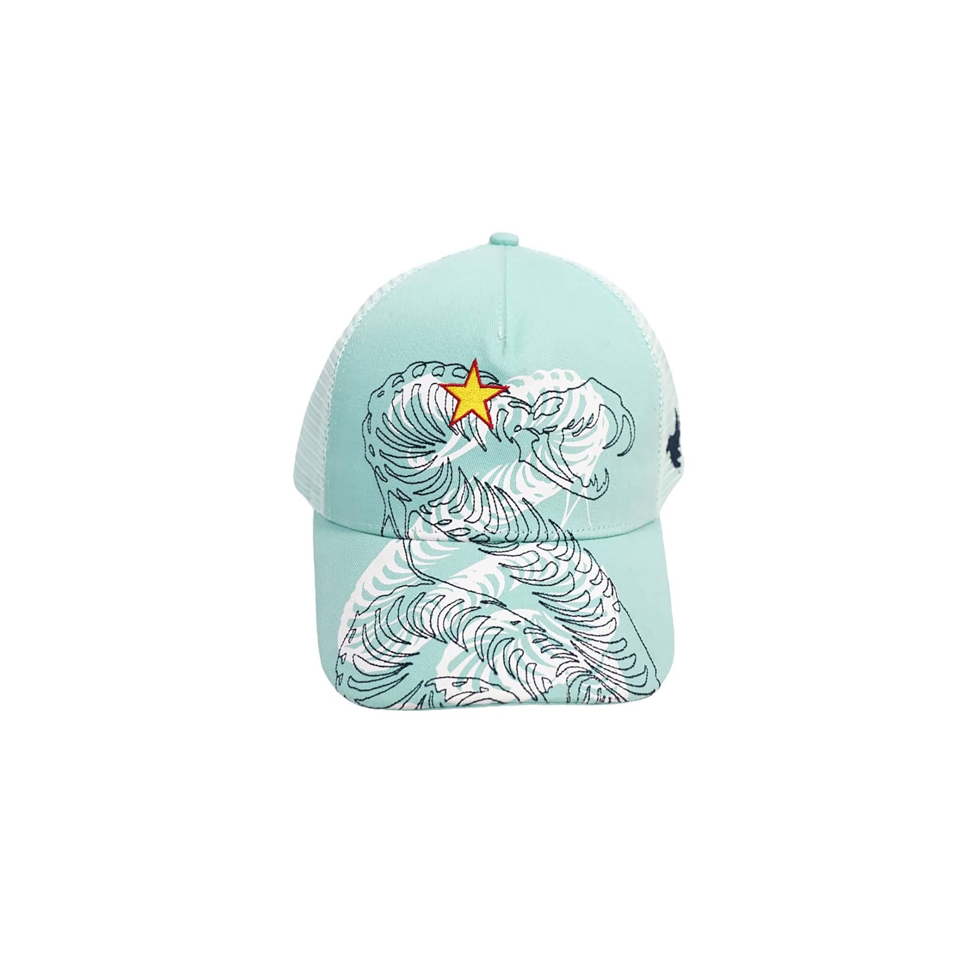VINKID Twin Serpent Star Mesh Cap-Hat, Cap, Beanie-Blue-Free Shipping Leatheretro