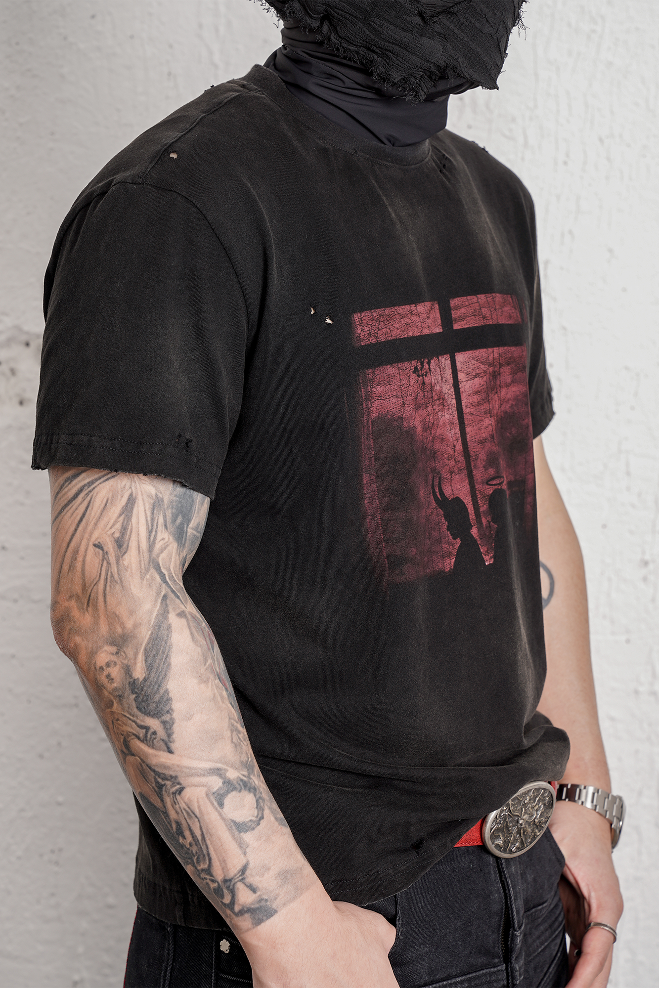 UNDERWATER Washed Distressed Graphic T-Shirt-T Shirt-S-Free Shipping Leatheretro