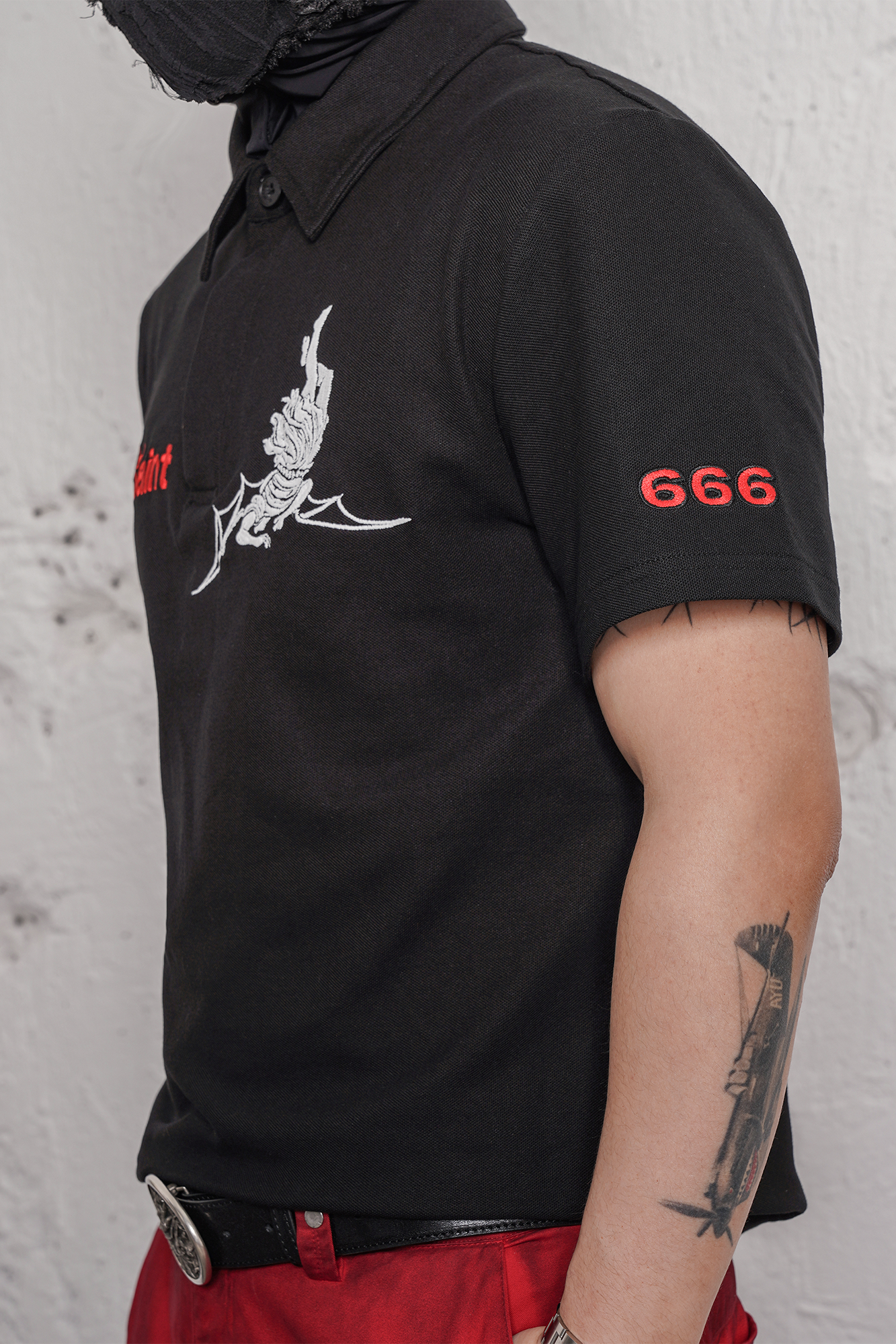 UNDERWATER Lucifer Embroidered Polo Shirt-T Shirt-S (Preorder)-Free Shipping Leatheretro