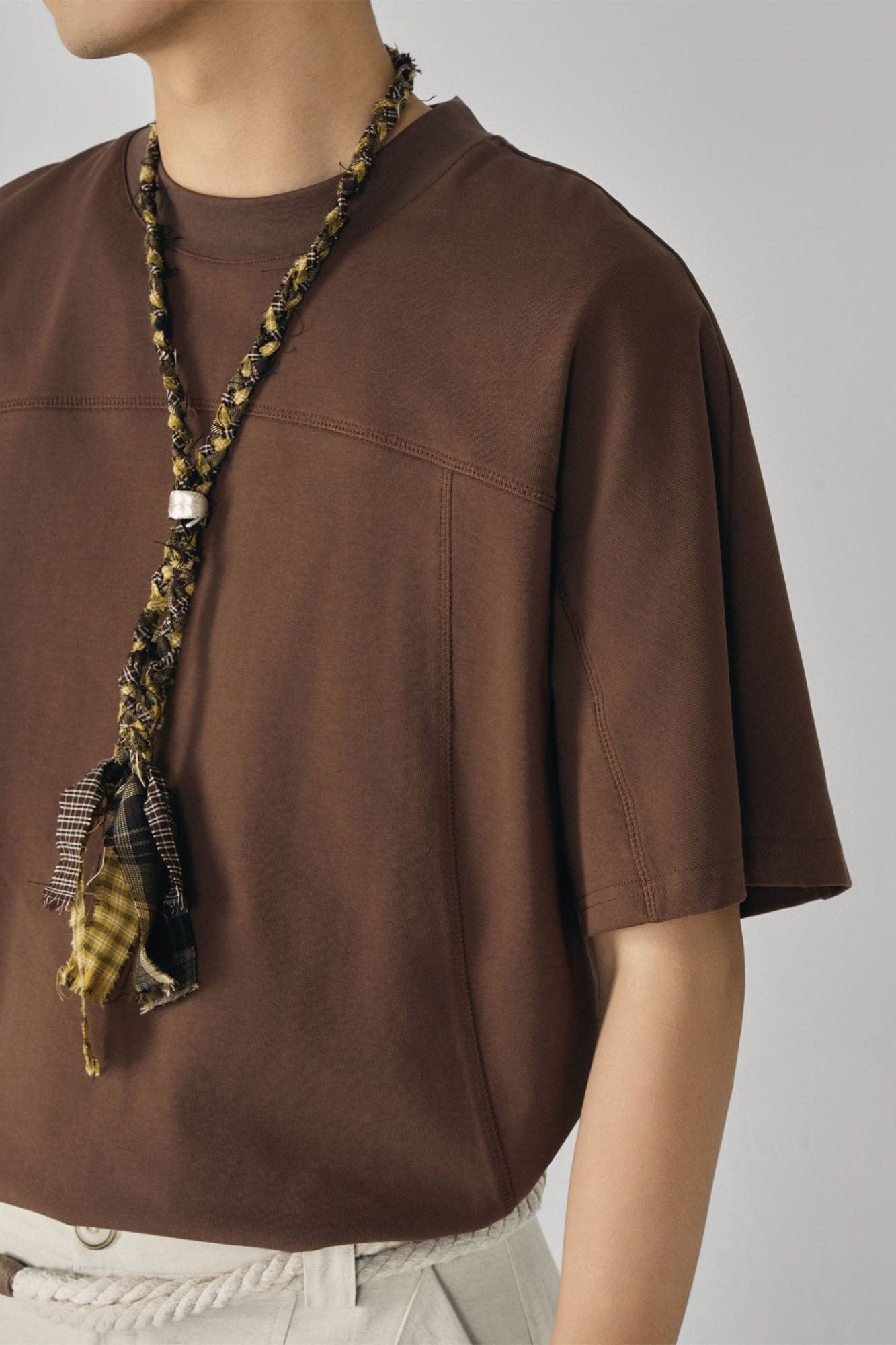 GONGHE REPUB Essential Stitch Sorona T-Shirt-T Shirt-S-Brown-Free Shipping Leatheretro