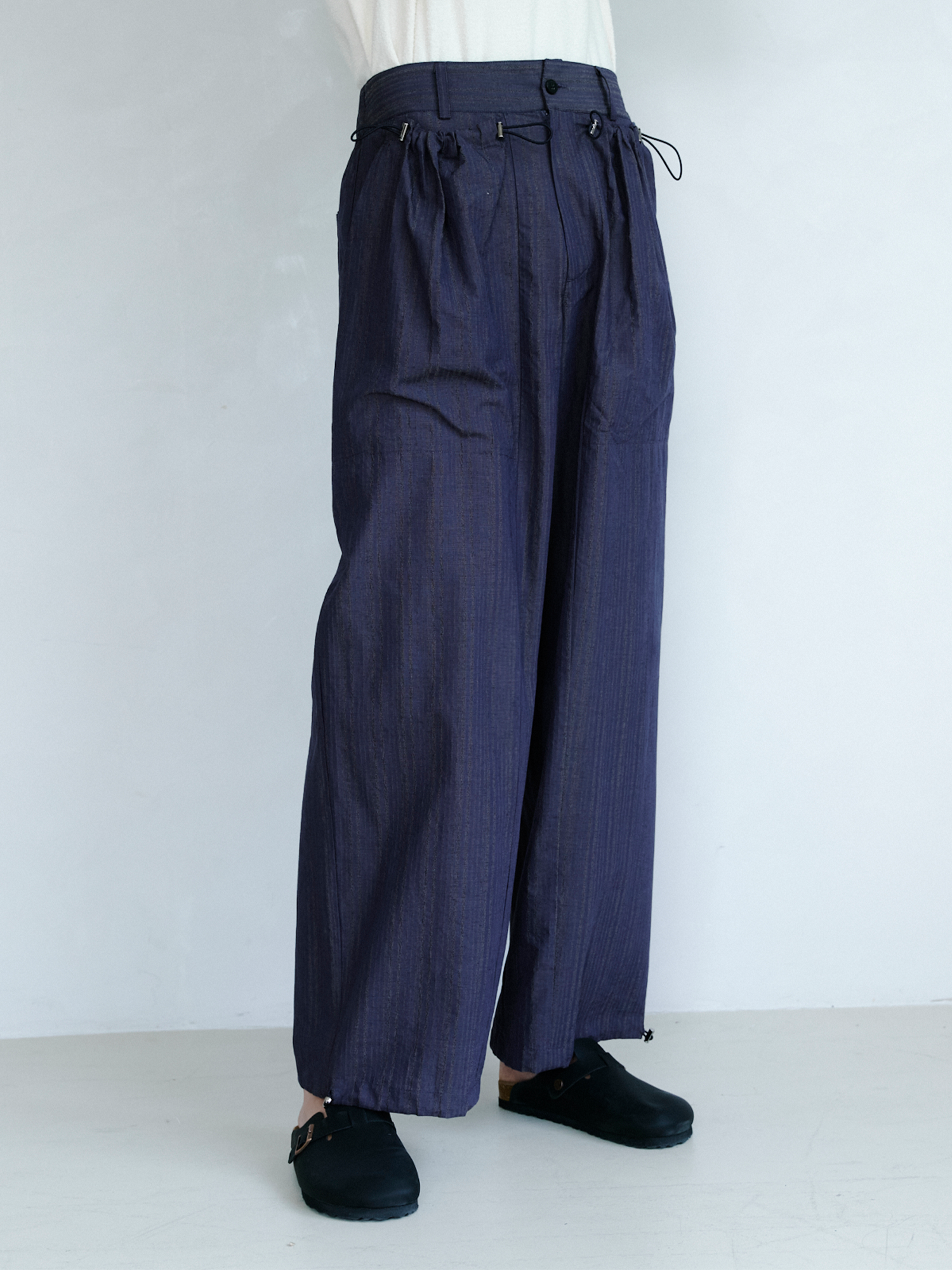 GRAINMUSTARD Drawstring Pleated Straight-Leg Trousers-Pants-XS-Free Shipping Leatheretro
