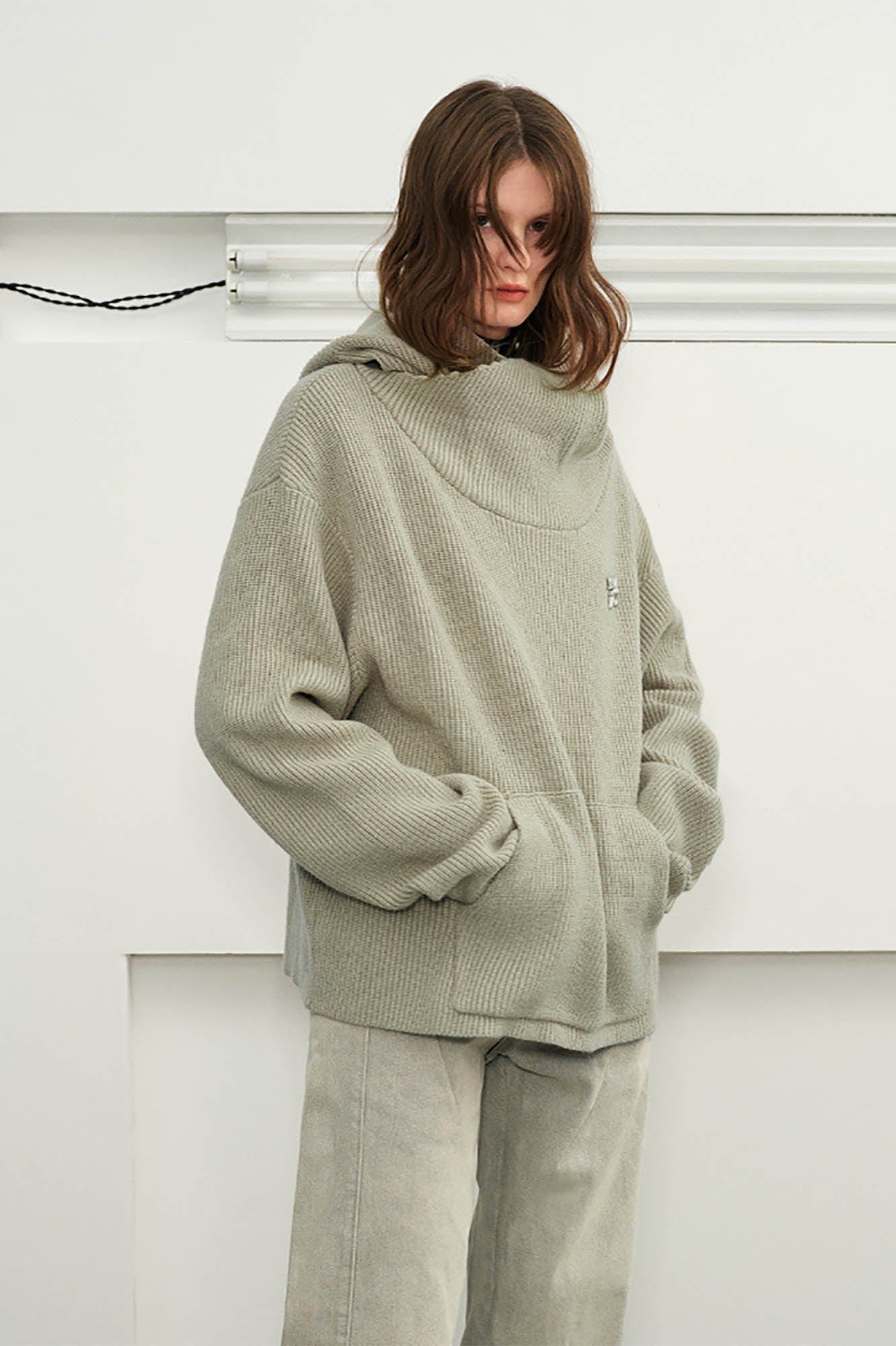 KREATE Dune Ribbed Oversized Hooded Sweater-Sweater-S-Free Shipping Leatheretro