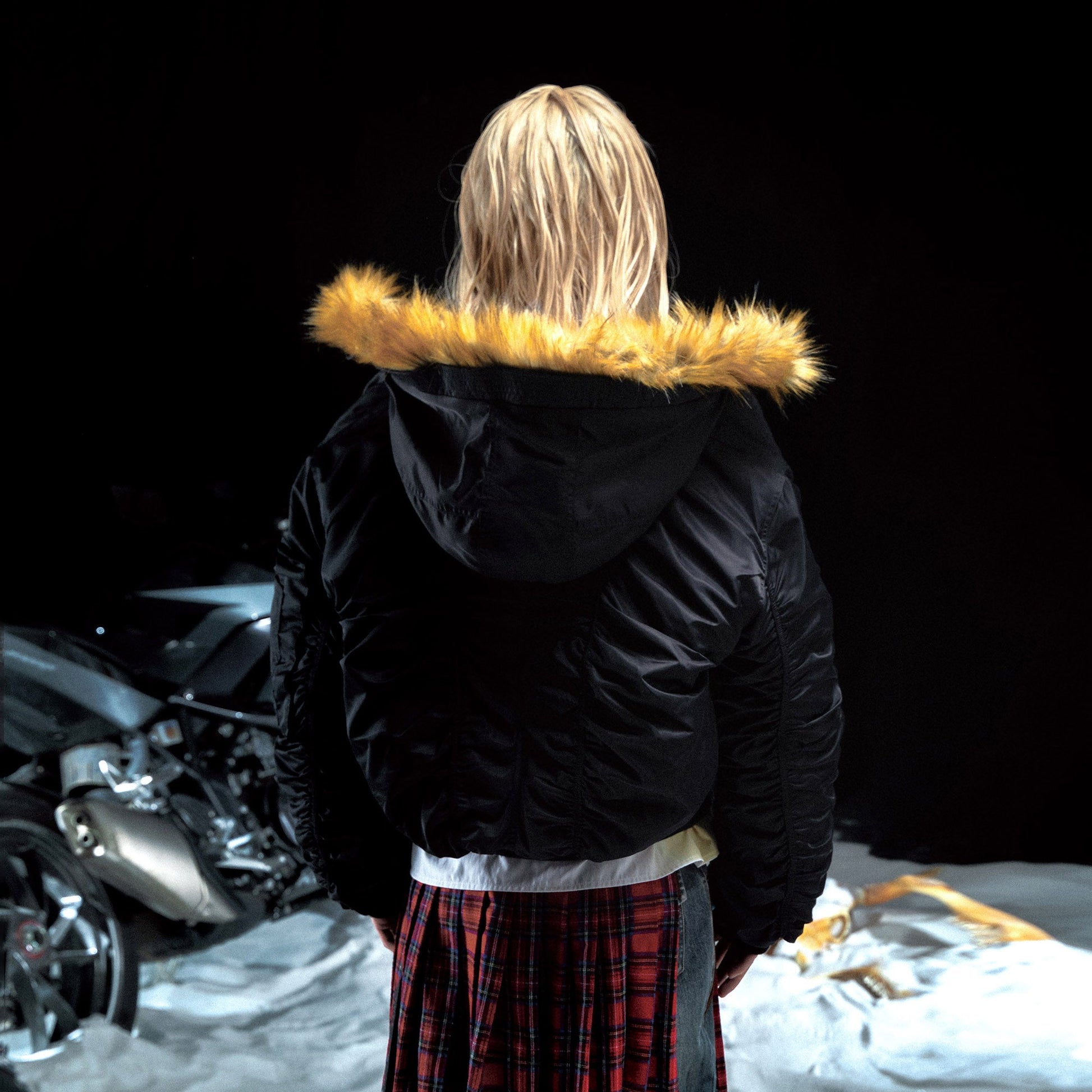 PCCVISION Faux Fur Hooded Cropped Puffer Jacket-Jacket-S-Free Shipping Leatheretro