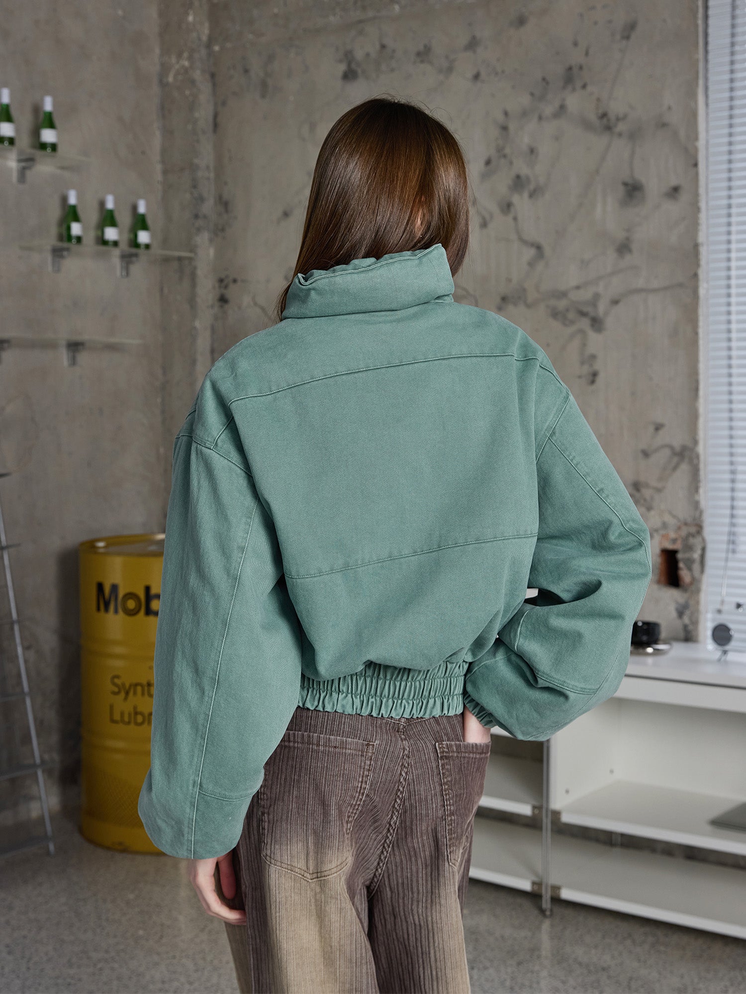 ERROR CODE ROBOT Washed Contrast Panel Jacket-Jacket-S-Free Shipping Leatheretro