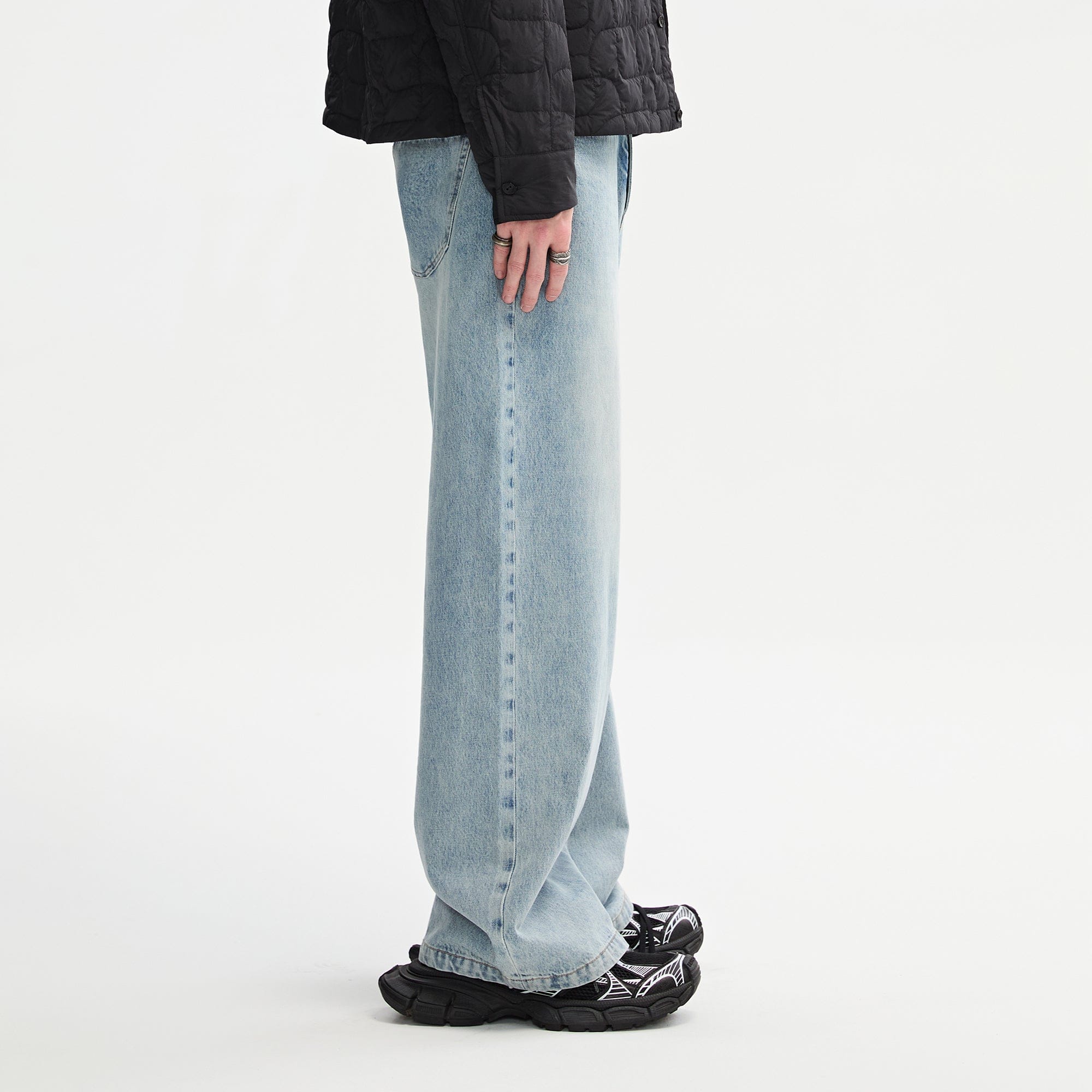 ORGANIC EMOTION Classic Washed Detachable Waist Cape Jeans-Jeans-XS-Blue-Free Shipping Leatheretro