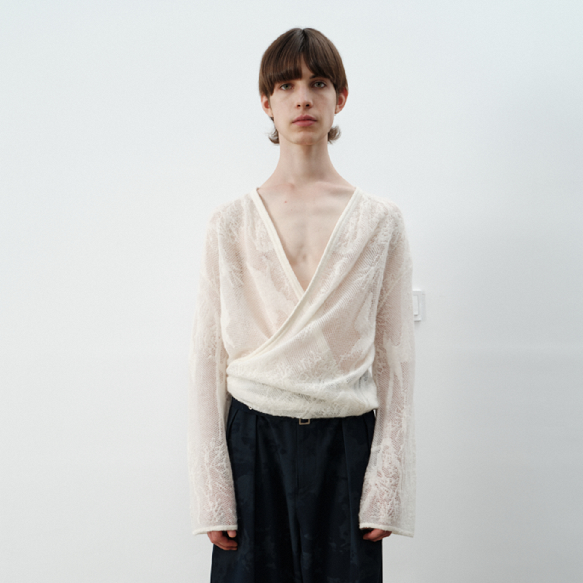 GRAINMUSTARD Alpaca Openwork Jacquard Wrap Long-Sleeve Tee-L/S Tee-One Size-Free Shipping Leatheretro