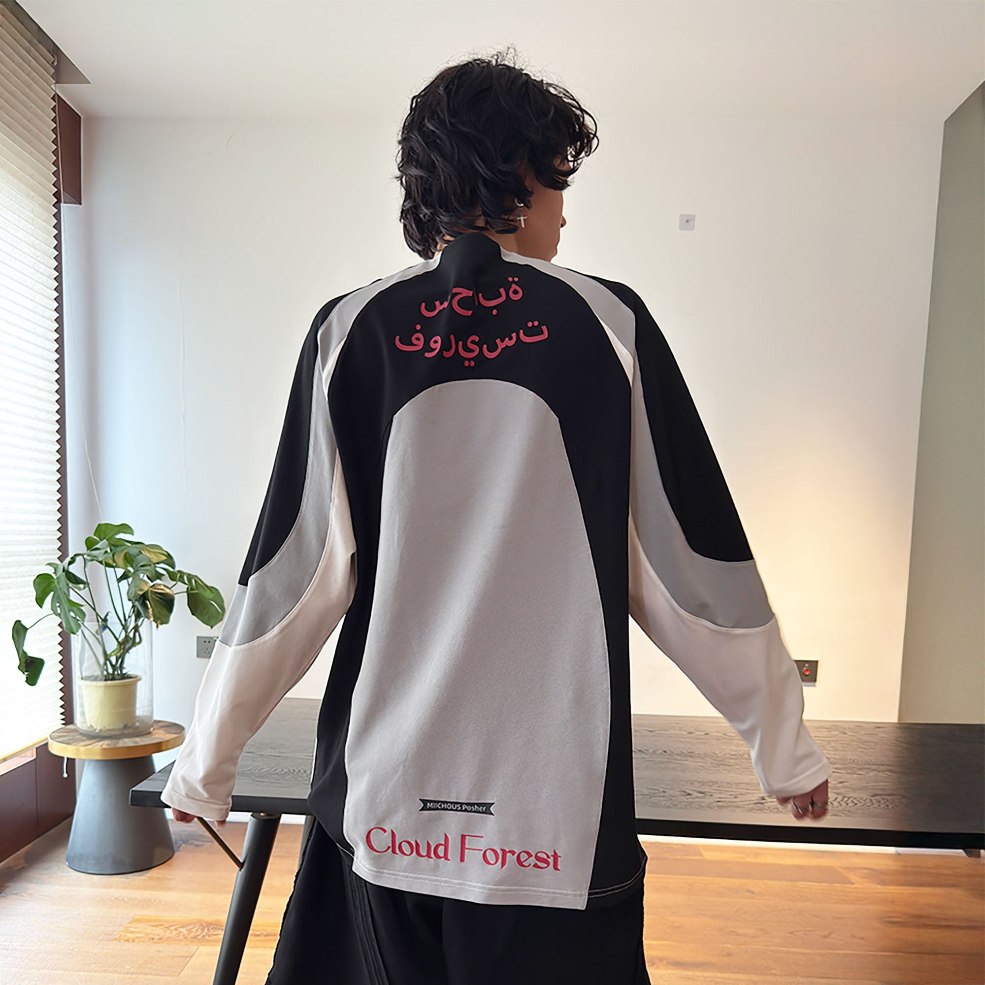 MIICHOUS Arc Contrast Panel Raglan UV Protection Long-Sleeve Tee-T Shirt-S-Free Shipping Leatheretro