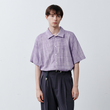 GRAINMUSTARD Crinkled Linen-Cotton Half Shirt-Half shirt-XS-Free Shipping Leatheretro