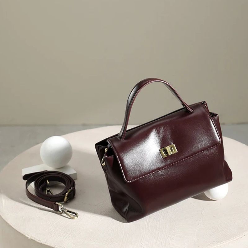 Leather Handbag Fashion Crossbody Bags-Handbags-Brown-Free Shipping Leatheretro