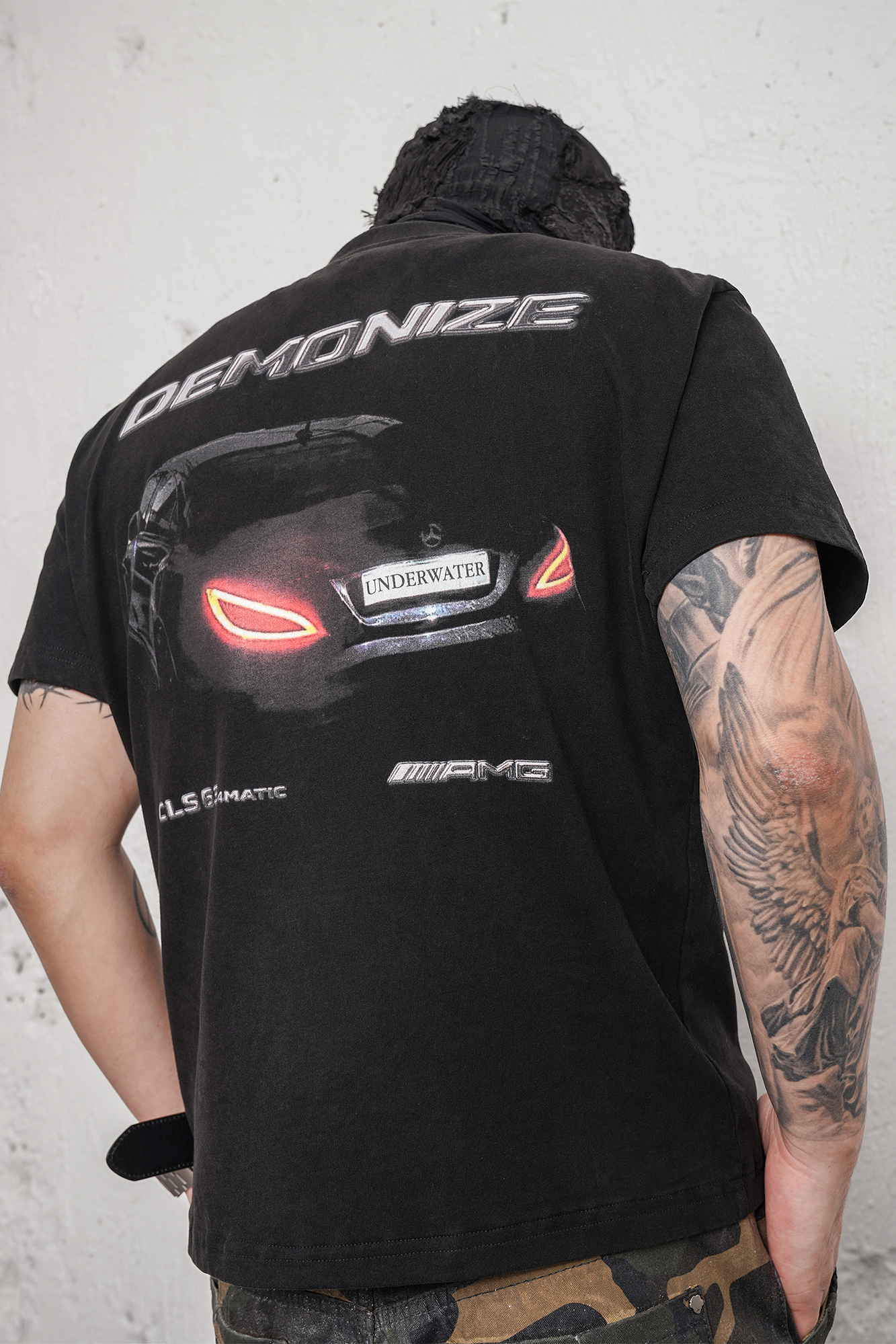 UNDERWATER Demon Eye Racing Graphic Washed T-Shirt-T Shirt-S-Free Shipping Leatheretro