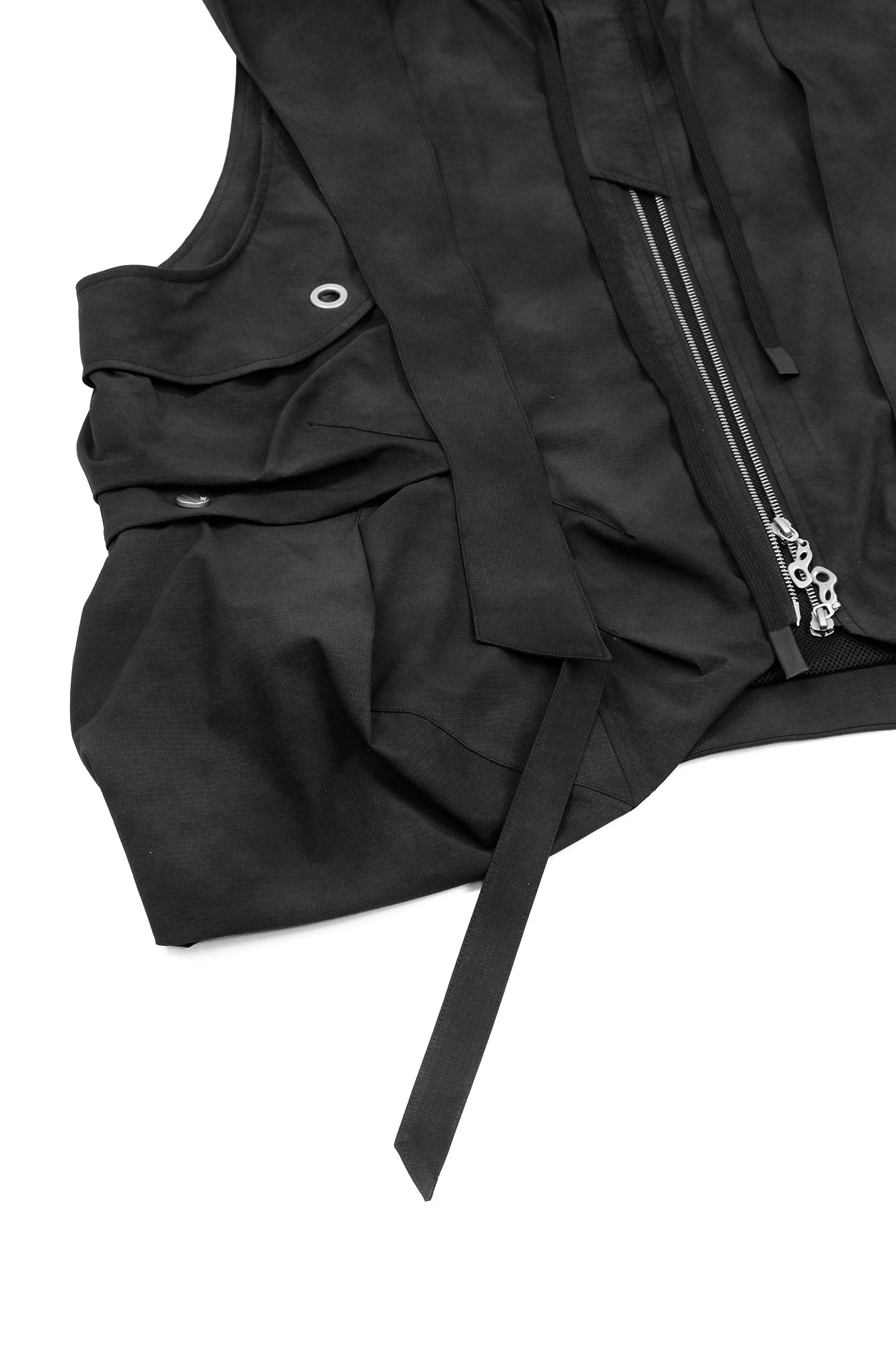 RELABEL Detachable Hood Big-Pocket Vest-Vest-XS (Preorder)-Gray-Free Shipping Leatheretro