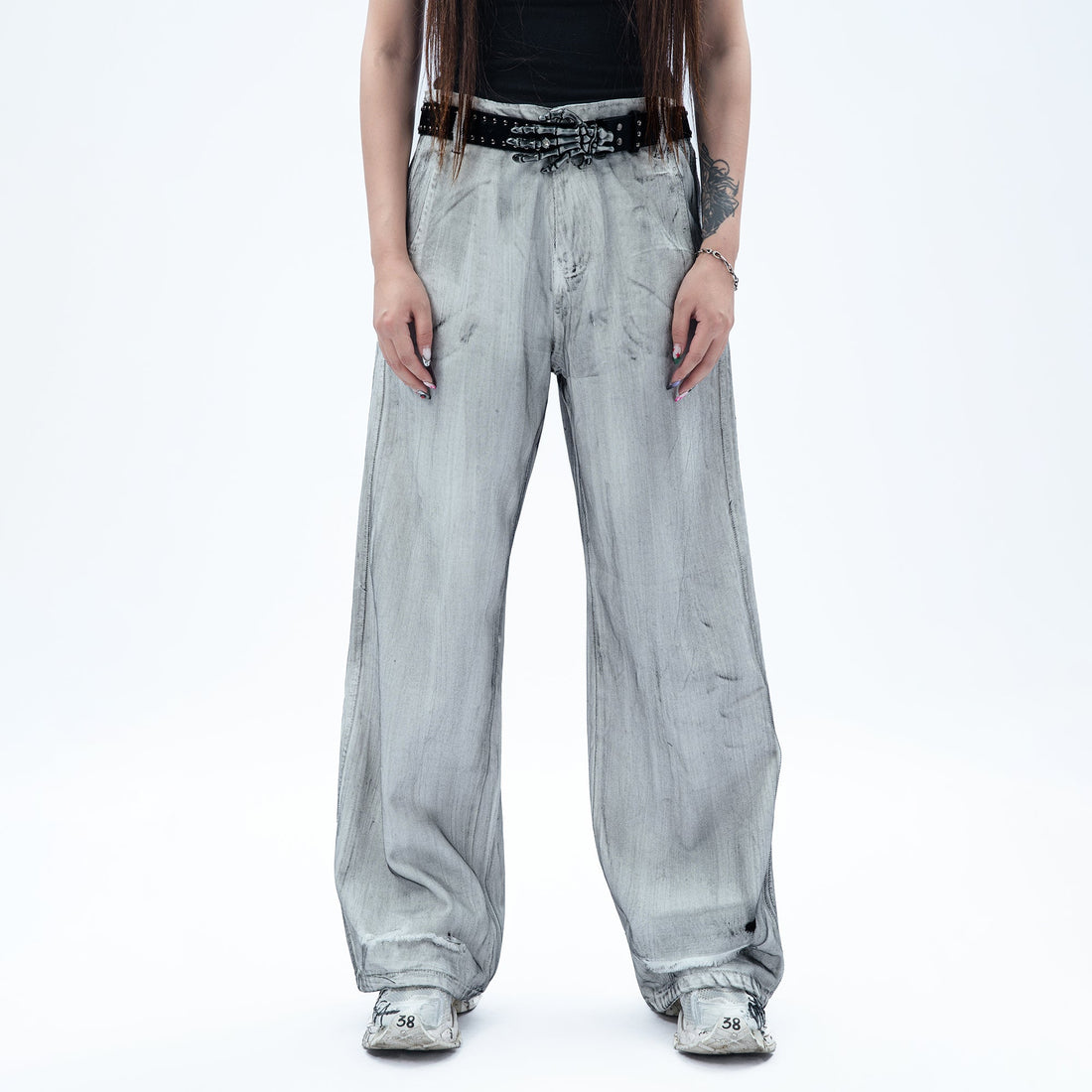 MOGONGSHE Dusty Washed Baggy Jeans-Jeans-S-Free Shipping Leatheretro