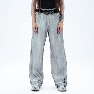 MOGONGSHE Dusty Washed Baggy Jeans-Jeans-S-Free Shipping Leatheretro