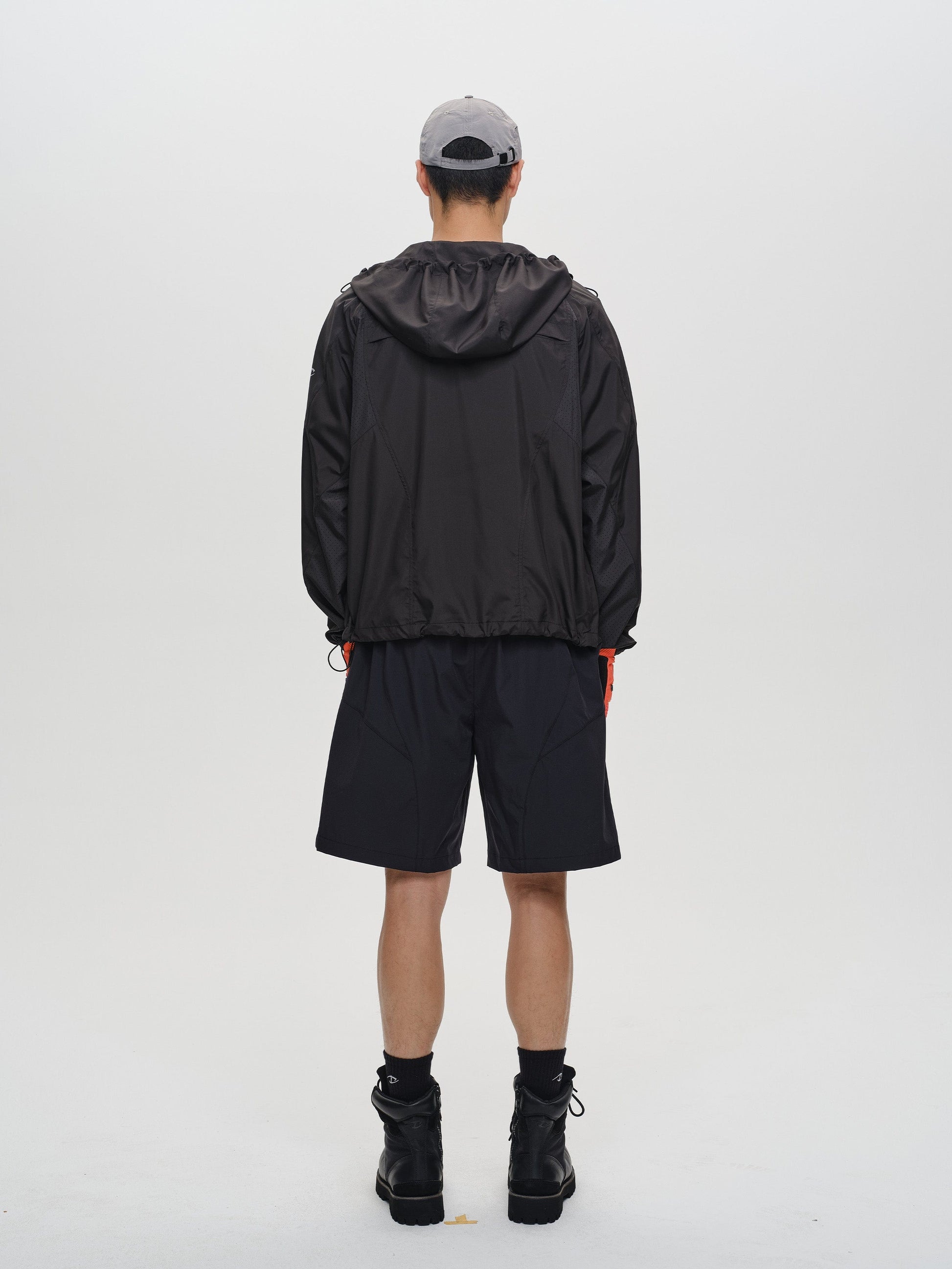 CATSSTAC Spliced Laser-Perforated Waterproof UV Production Hooded Jacket-Jacket-Black-M-Free Shipping Leatheretro