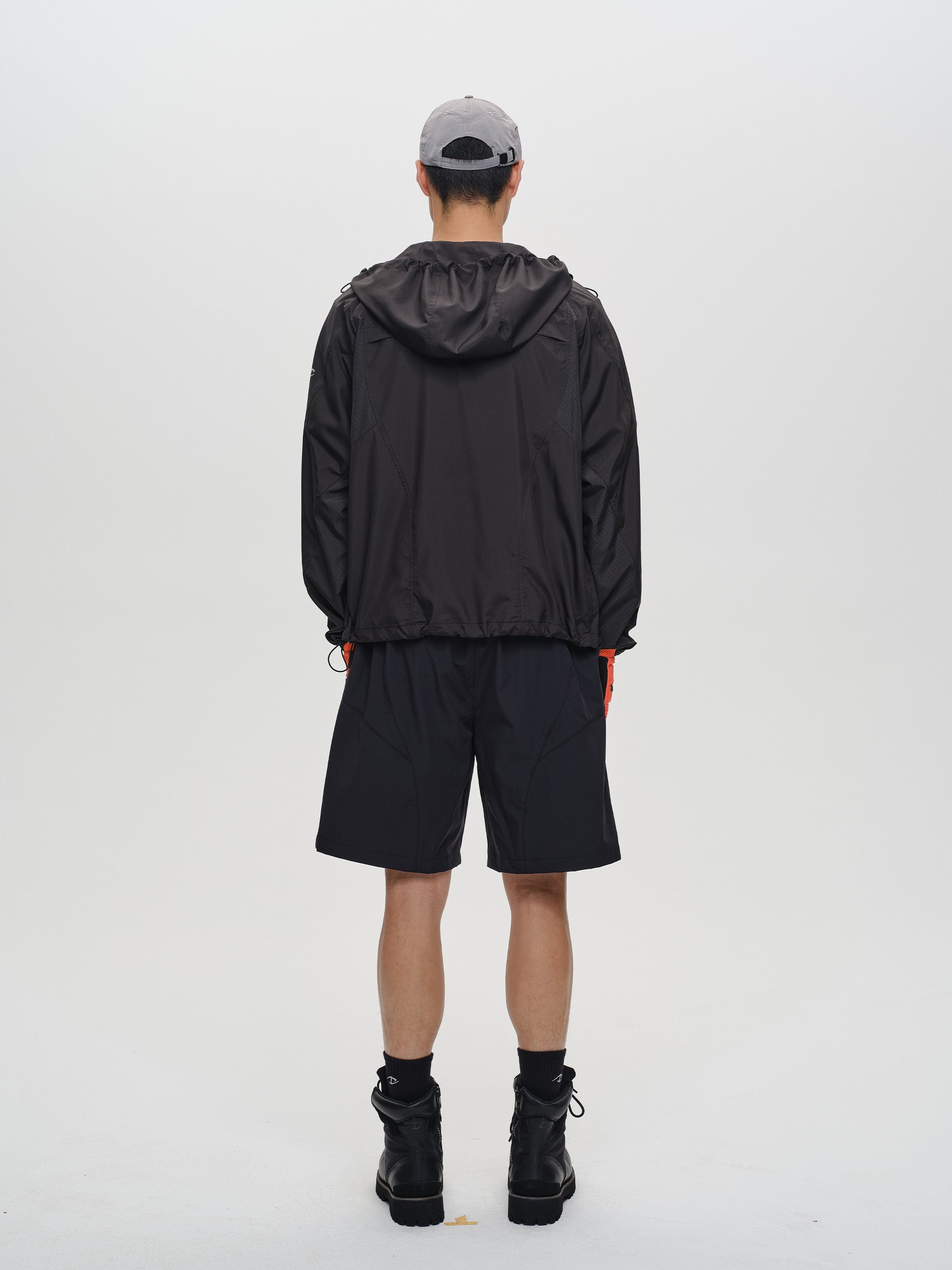 CATSSTAC Spliced Laser-Perforated Waterproof UV Production Hooded Jacket-Jacket-Black-M-Free Shipping Leatheretro