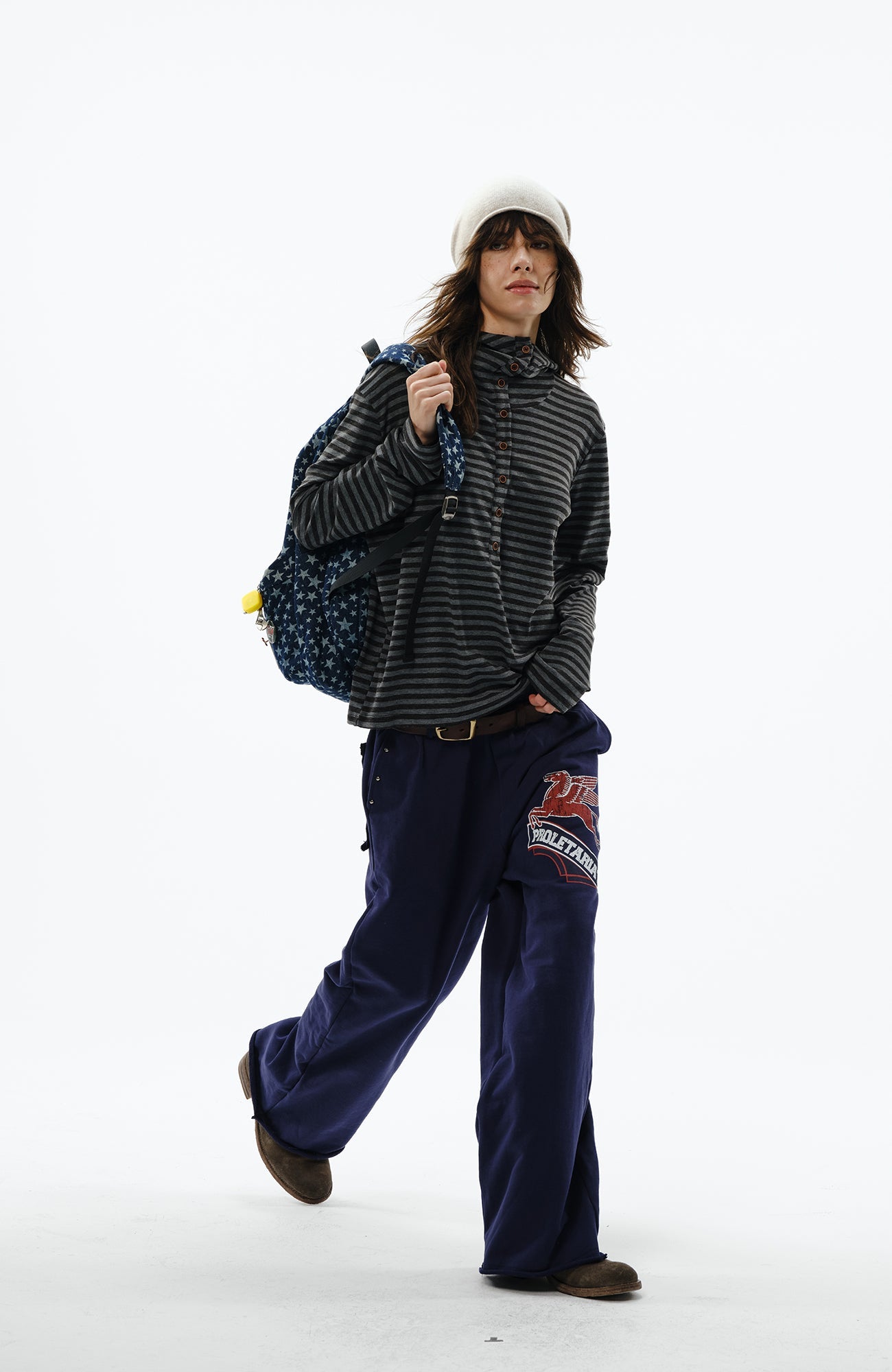 TRECLUB Multi-Eyelet Star Graphic Campus Backpack-Bag-One Size-Free Shipping Leatheretro