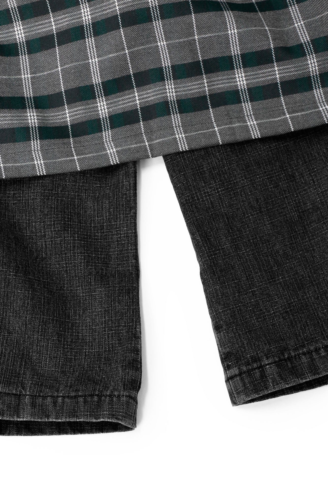 RELABEL Detachable Plaid Drape Oversized Denim Shorts-Shorts-XS-Free Shipping Leatheretro