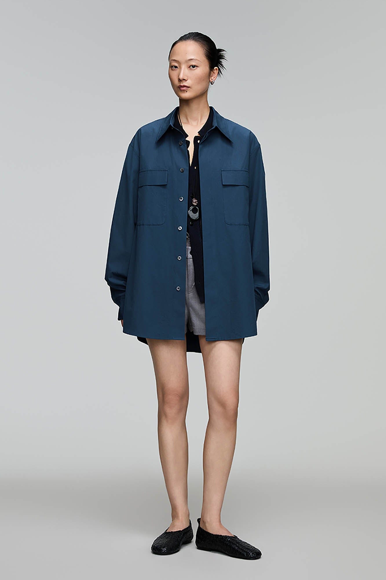 OPICLOTH Utility Pocket Oversized Shirt-Shirt-S-Free Shipping Leatheretro