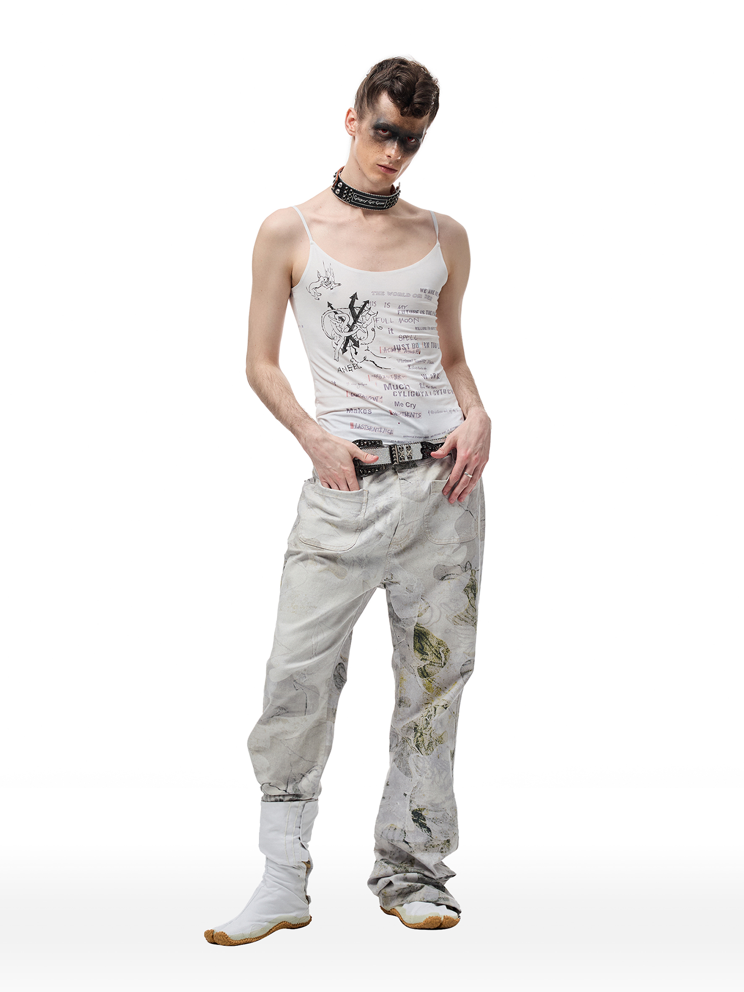 CYCYCY Floral Lace Full-Print Flared Jeans-Jeans-XXS / 27"-Free Shipping Leatheretro