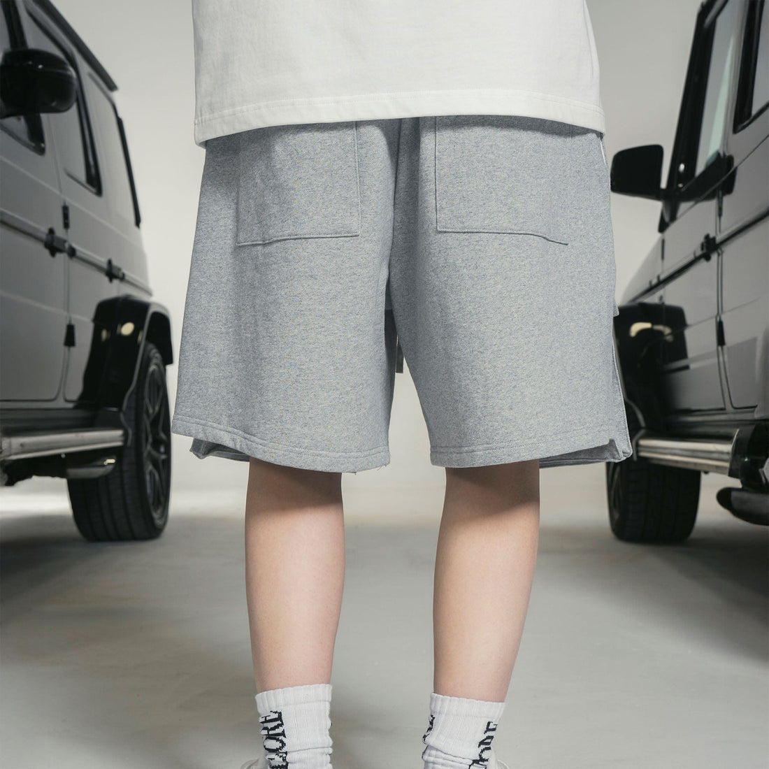 MAKEMORE Flap-Pocket Wide-Leg Drawstring Shorts-Shorts-S-Black-Free Shipping Leatheretro