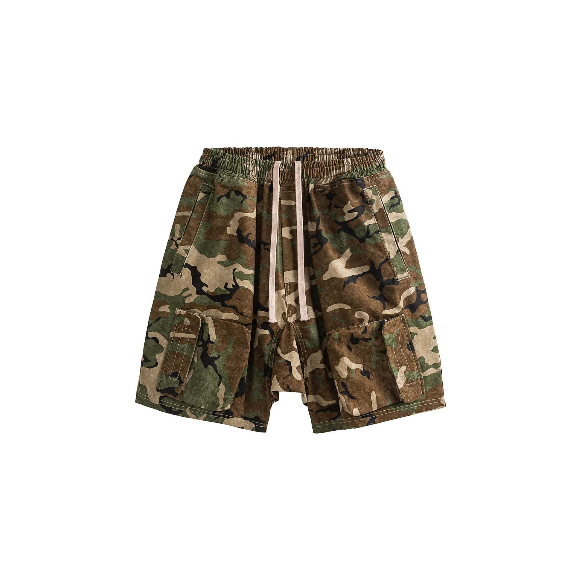 ME DA IGUAL Utility Camo Drawstring Shorts-Shorts-M-Free Shipping Leatheretro