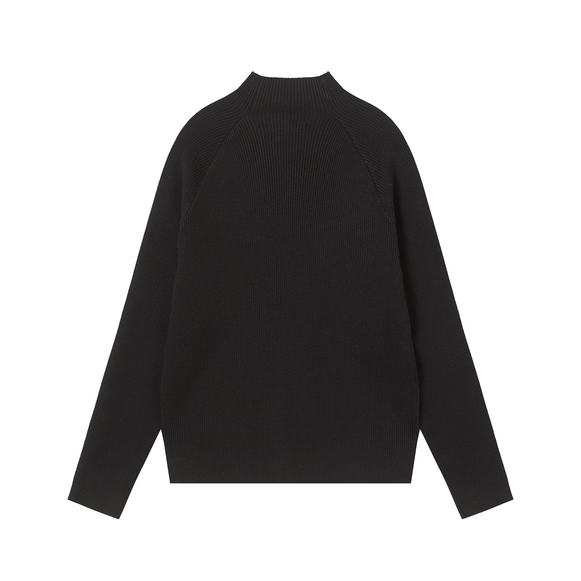 CLP Raglan Half-Zip Ribbed Slim Sweater-Sweater-M-Free Shipping Leatheretro