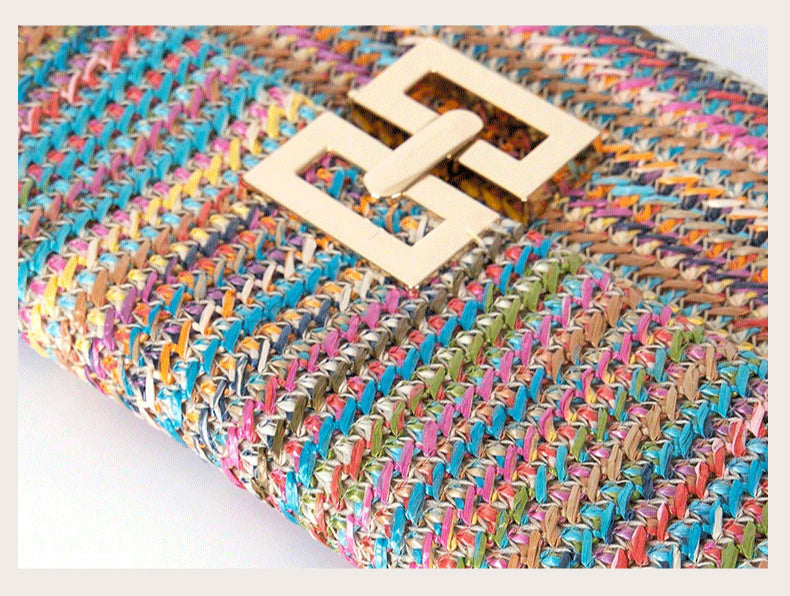 Rattan Straw Woven Flap Shoulder Bag-杏色-29x18x3CM-Free Shipping Leatheretro