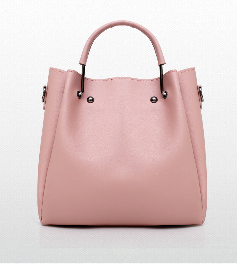 Large Capacity Mother & Daughter Faux Leather Shoulder Bags Tote Bag 3-Piece Set-Red-Free Shipping Leatheretro