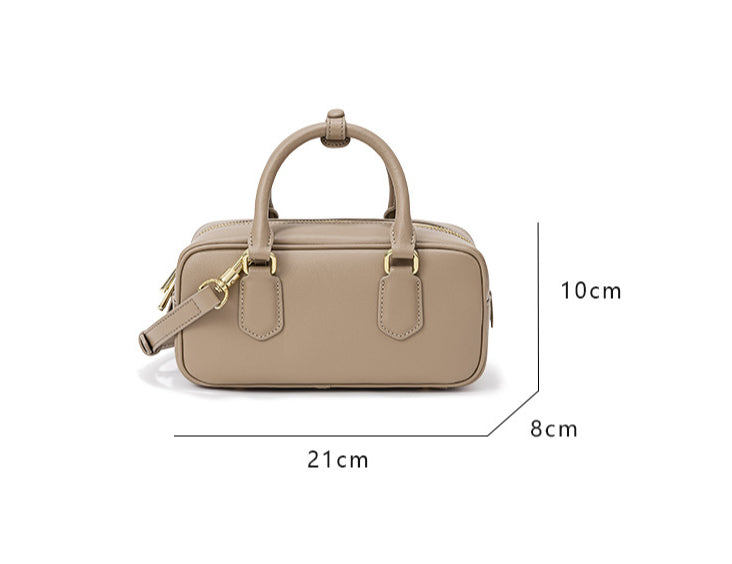 Stylish Pillow-Design Genuine Leather Shoulder Bag-Handbags-Gray-Free Shipping Leatheretro