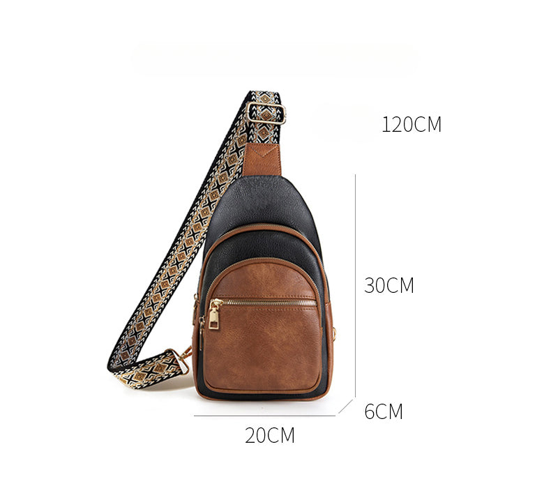 Vintage Floral Jacquard Faux Leather Shoulder Bag-Black Brown-30X20X6CM-Free Shipping Leatheretro