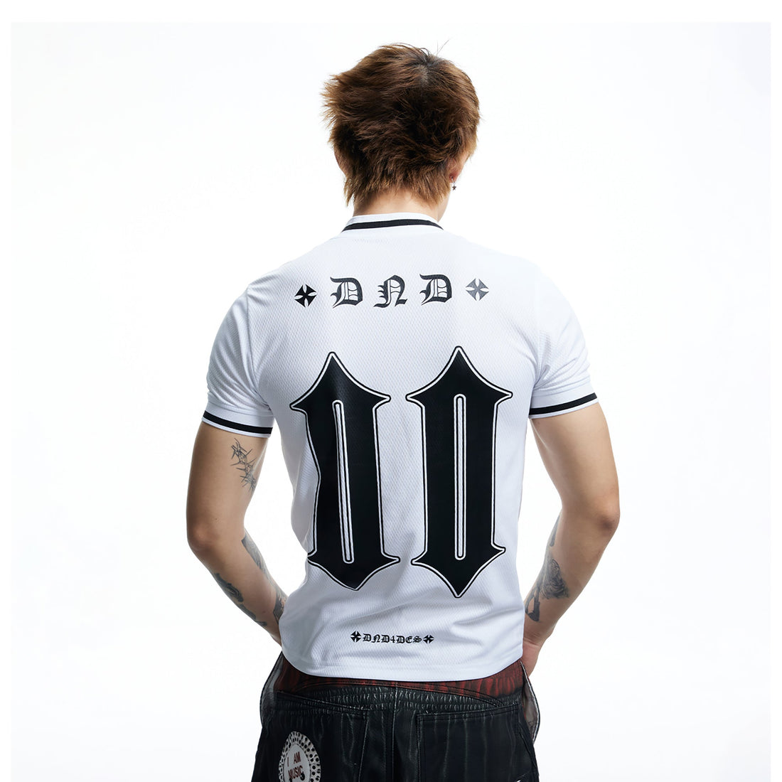 DND4DES Gothic Letter V-Neck Jersey T-Shirt-T Shirt-S (Preorder)-Free Shipping Leatheretro