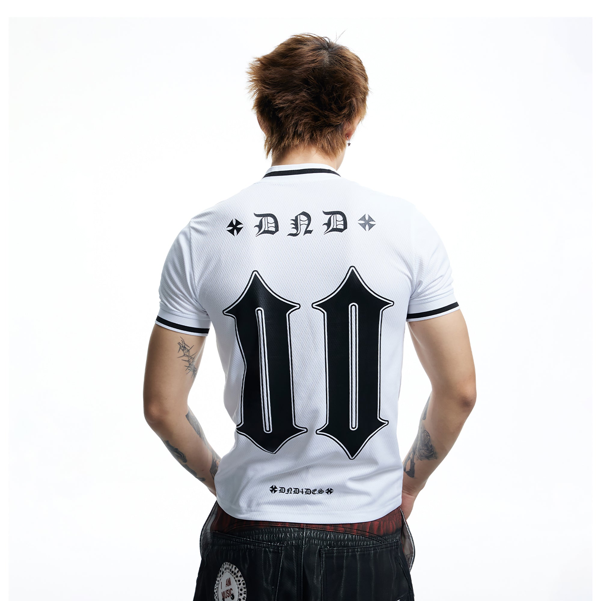 DND4DES Gothic Letter V-Neck Jersey T-Shirt-T Shirt-S (Preorder)-Free Shipping Leatheretro