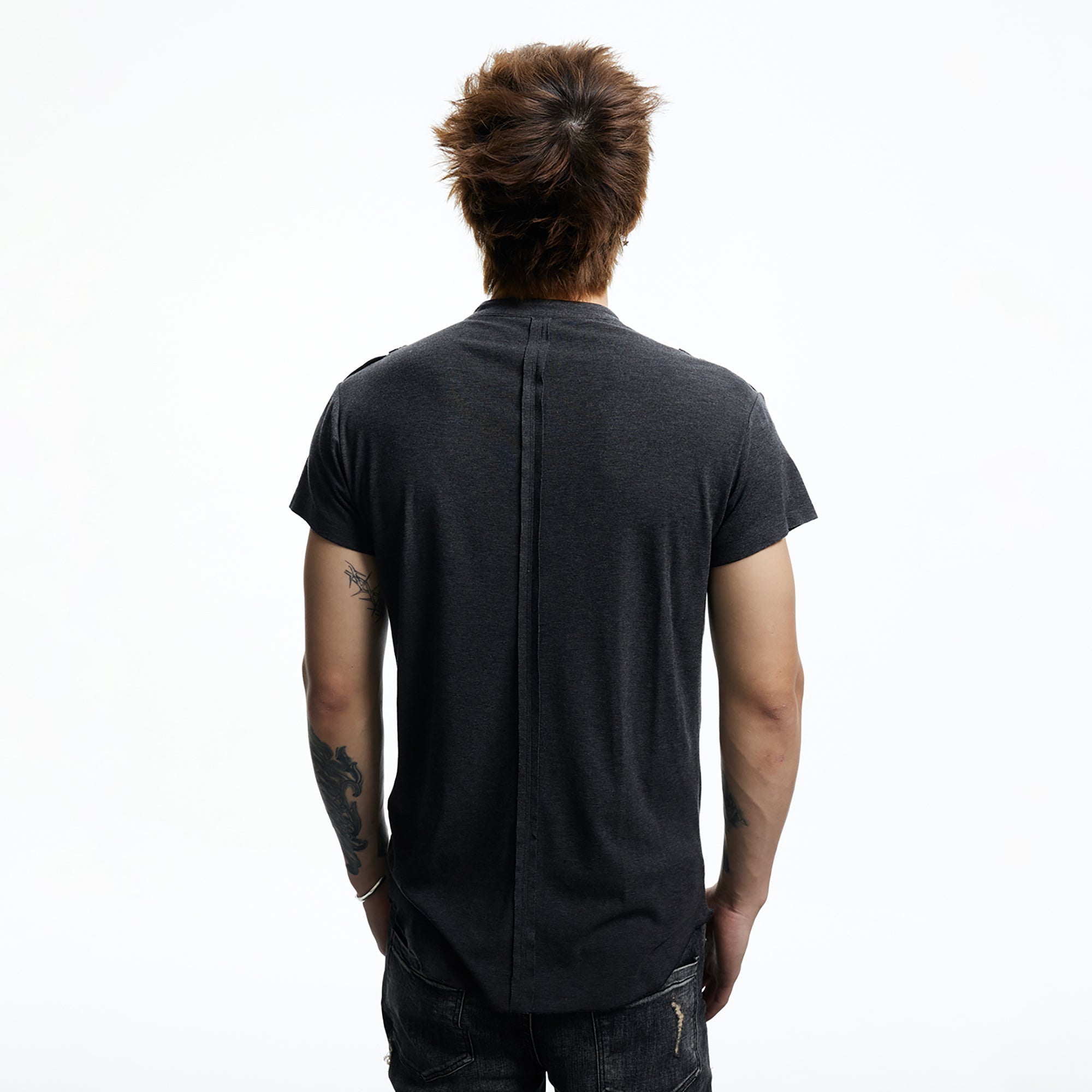 DND4DES Regal Braid Button T-Shirt-T Shirt-S (Preorder)-White-Free Shipping Leatheretro